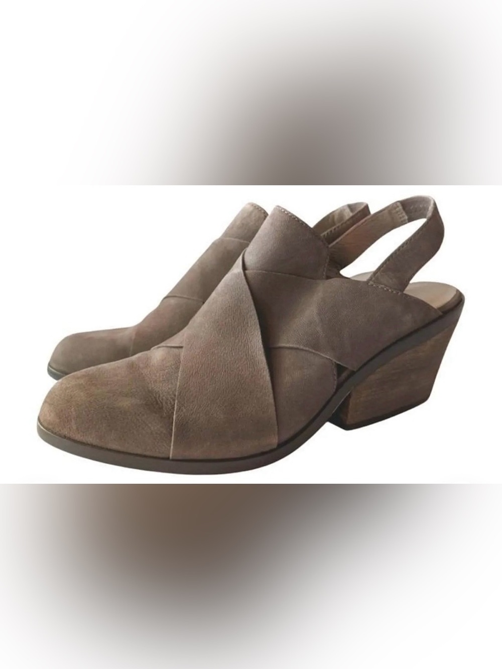 Eileen Fisher Token Slingback Crisscross Bootie - Size 10 - Rye - WORN TWICE - Picture 3 of 4